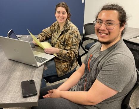 Two students in Homework Lab